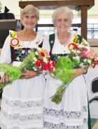 HONORED: Dot Leger, left, and Josie Thevis were honored by the Roberts Cove Germanfest Association, each recognized for her long record of service to the festival and to the Germanfest Heritage Museum. (Acadian-Tribune photo by Josie Henry)